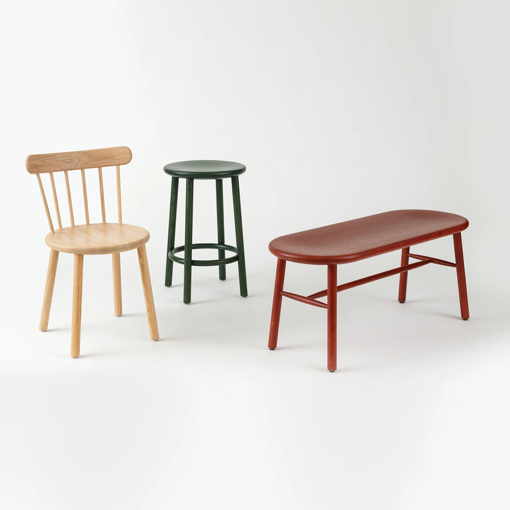 AI Collection 18-inch wooden stool featuring timeless craftsmanship