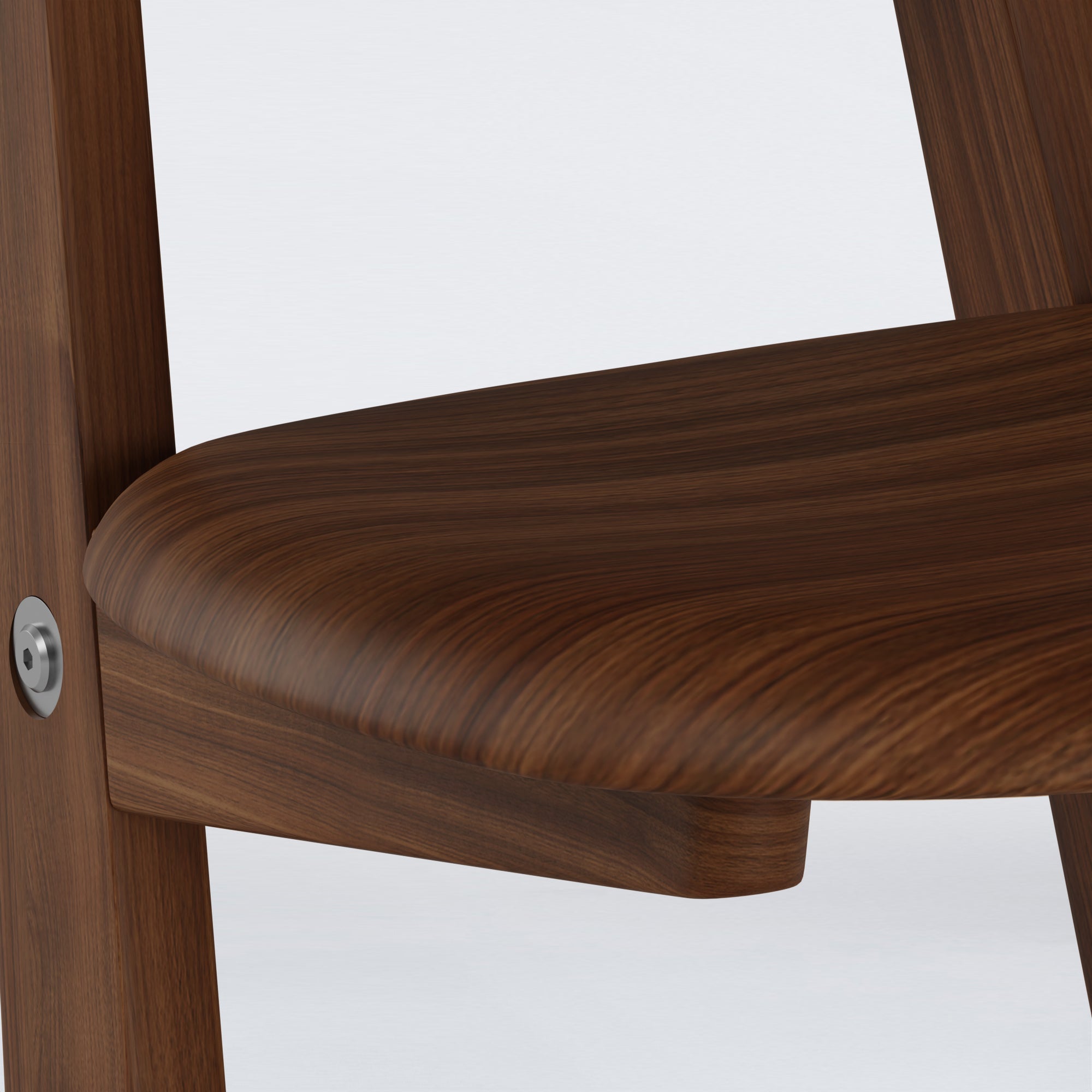 Close-up detail of KufenKarl Office Tipforward KD in Walnut Dark – emphasizing the smooth finish and premium material selection.