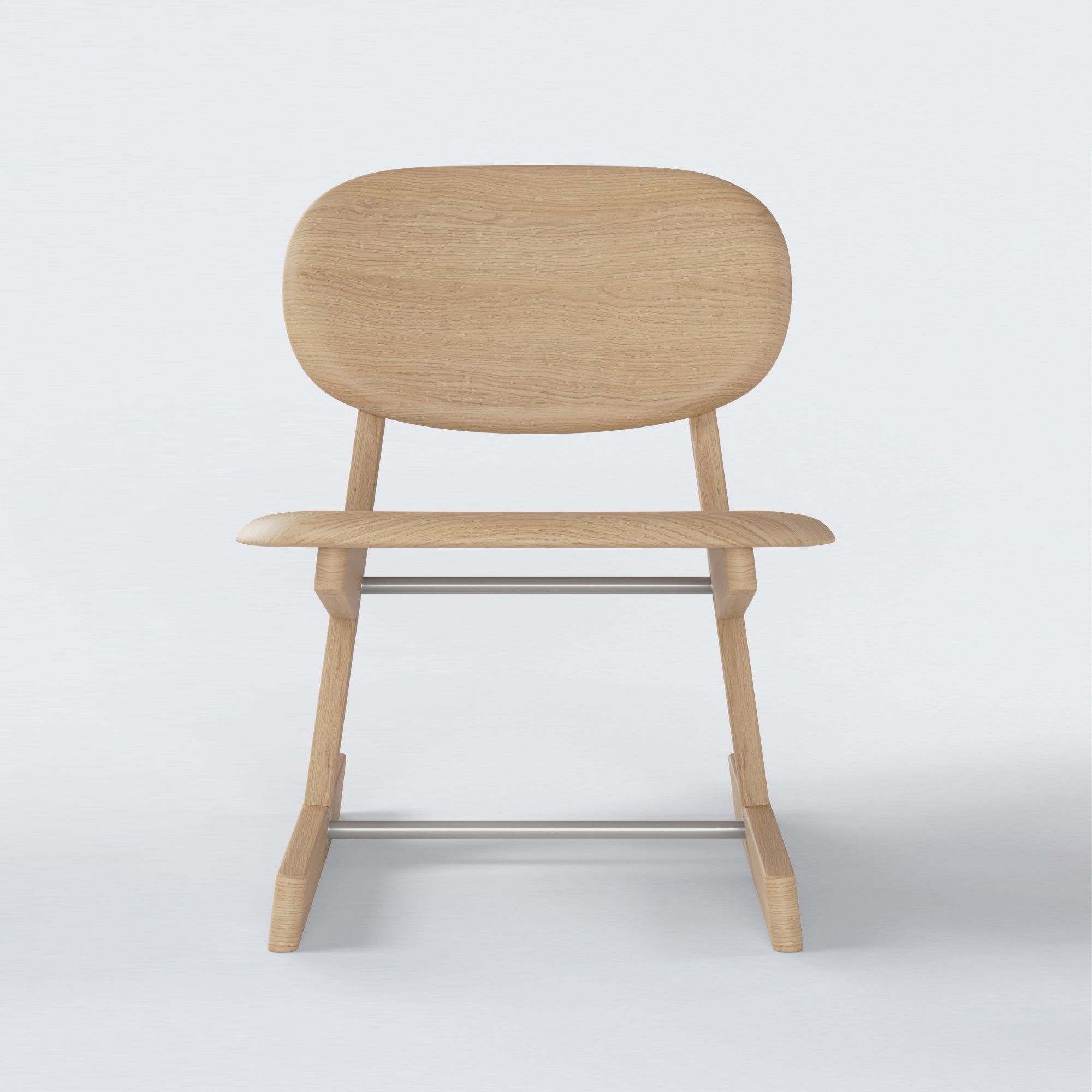 KufenKarl Lounge Chair KD in oak with off-white grey metal frame (natural oak/off-white grey, Collect.Studio) – a light and airy seating option for a timeless aesthetic.