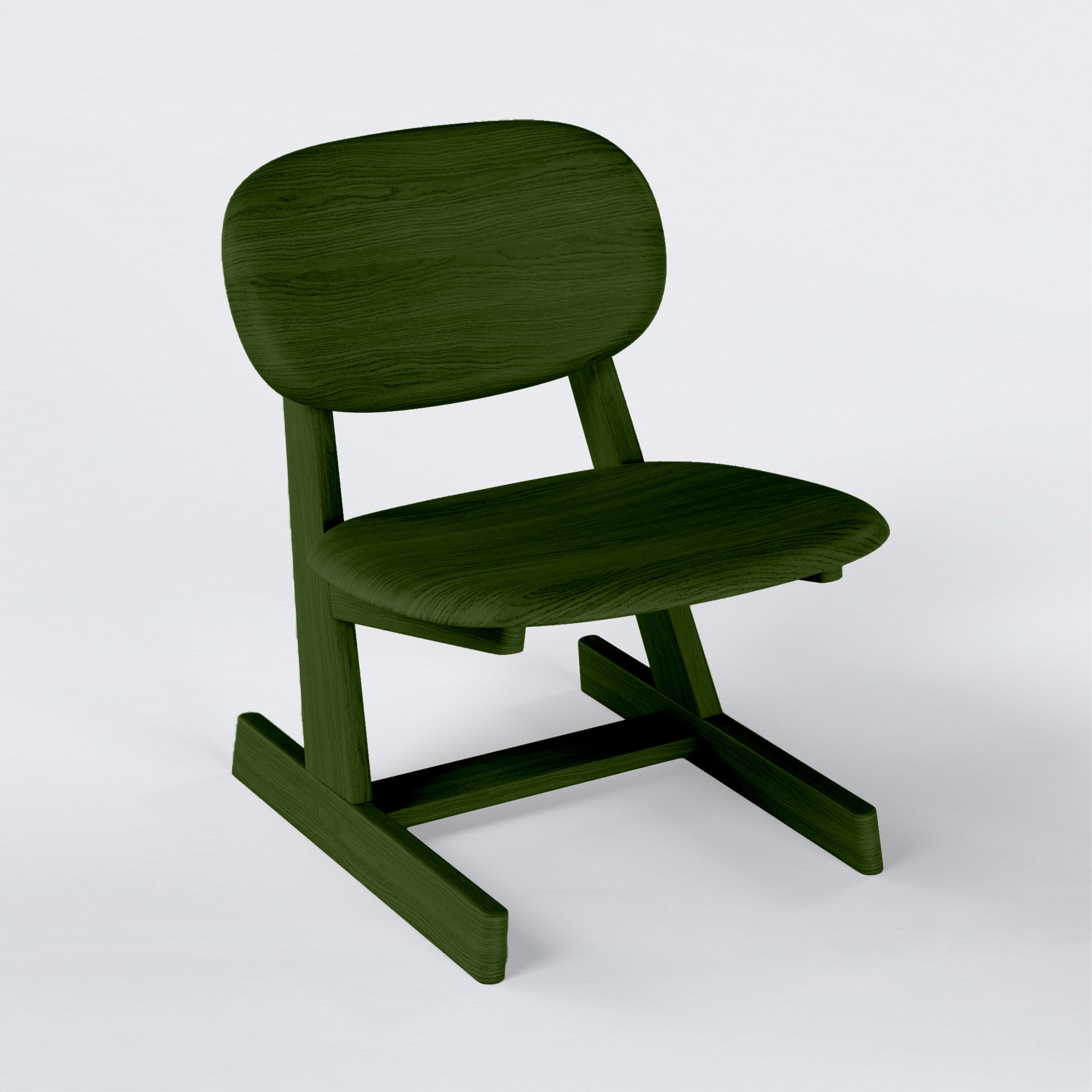 KufenKarl Lounge Chair in green – rich and earthy, blending nature-inspired aesthetics with timeless design.