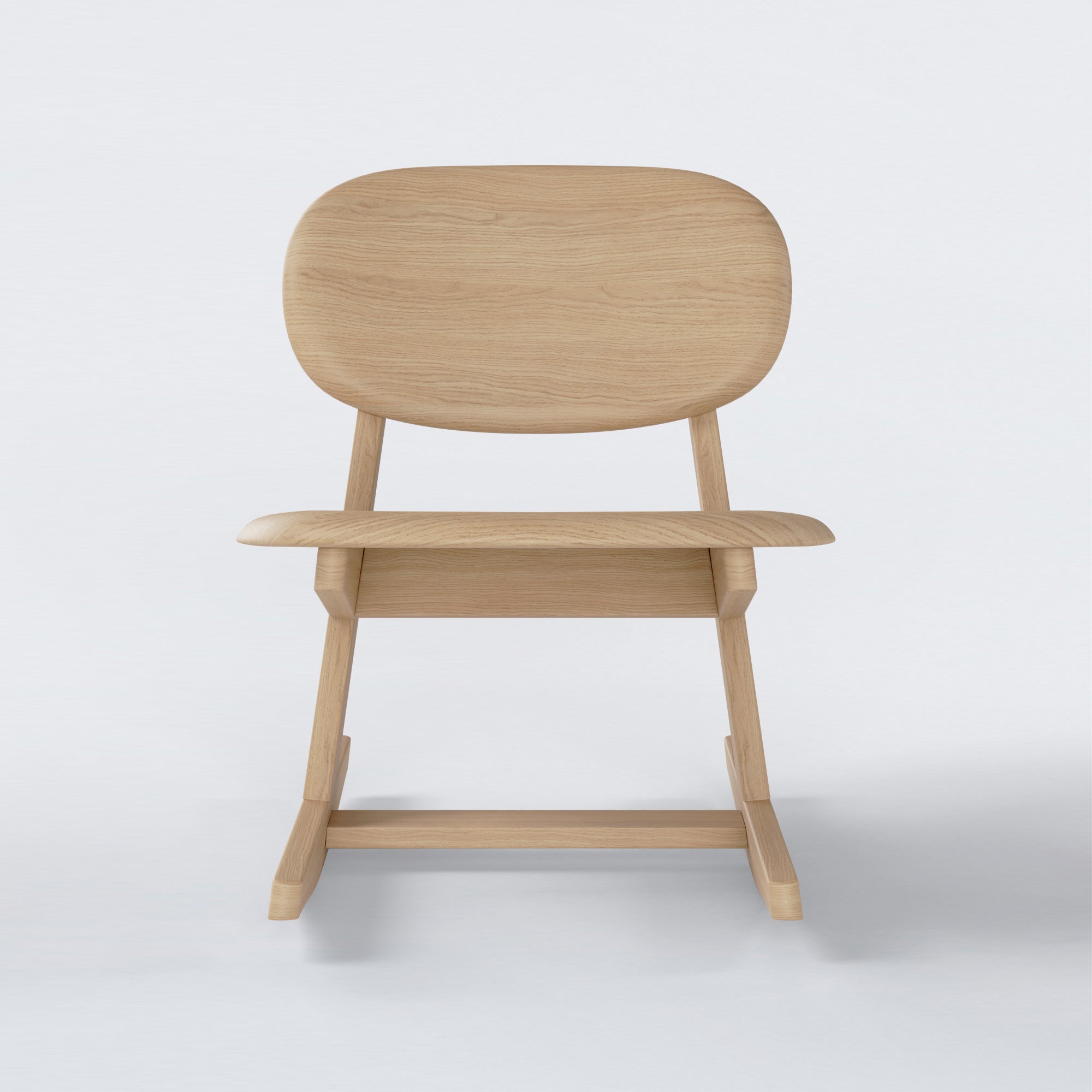 KufenKarl Rocking Chair in natural oak – front view, offering a lighter, modern wood tone with the same refined silhouette.