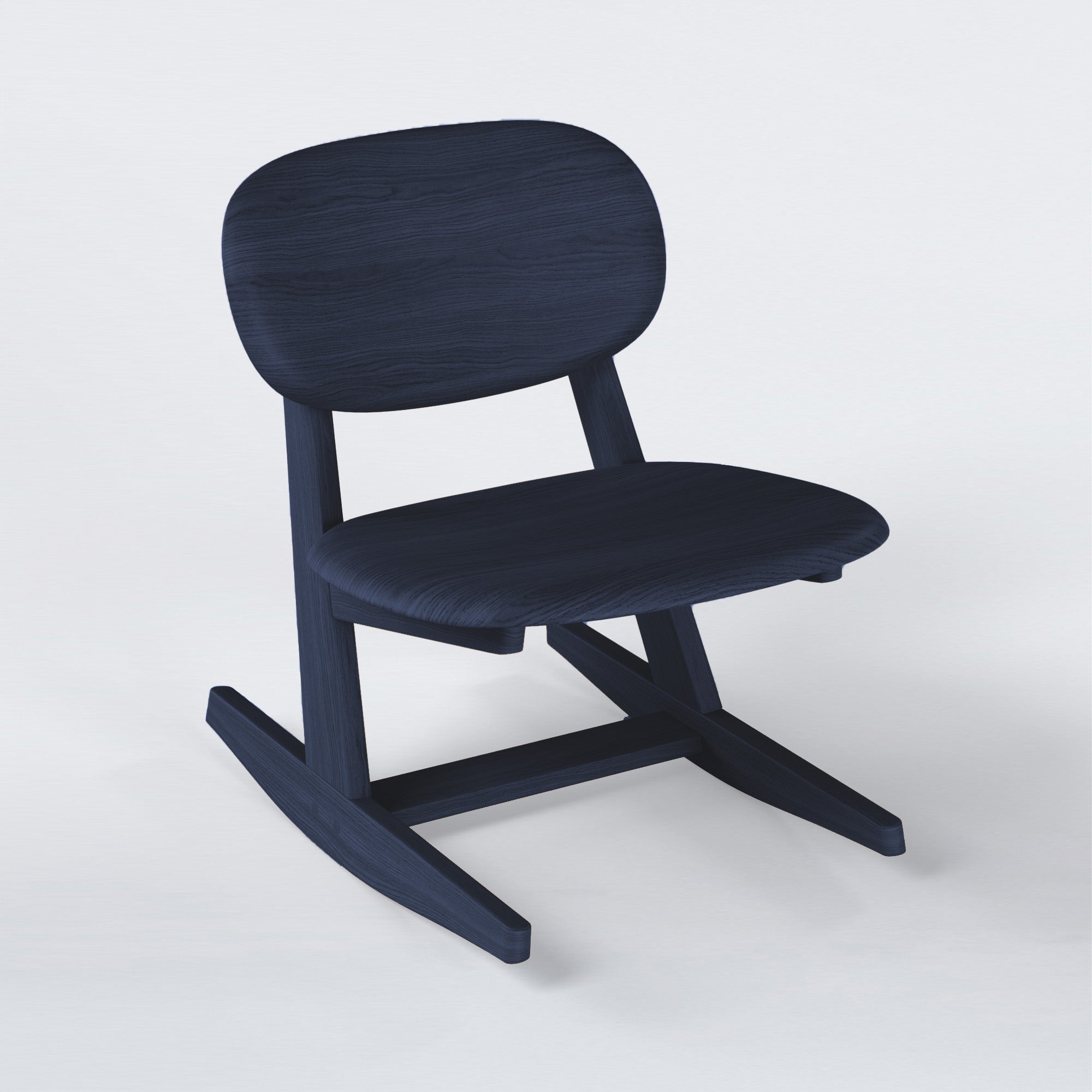 KufenKarl Rocking Chair in black-blue – bold and modern, adding a striking contrast to any space.