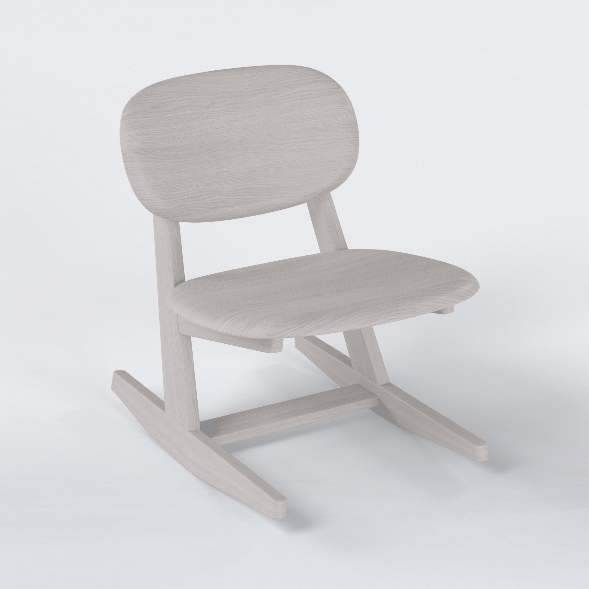 KufenKarl Rocking Chair in off-white grey – minimalistic and clean, perfect for bright, open interiors.