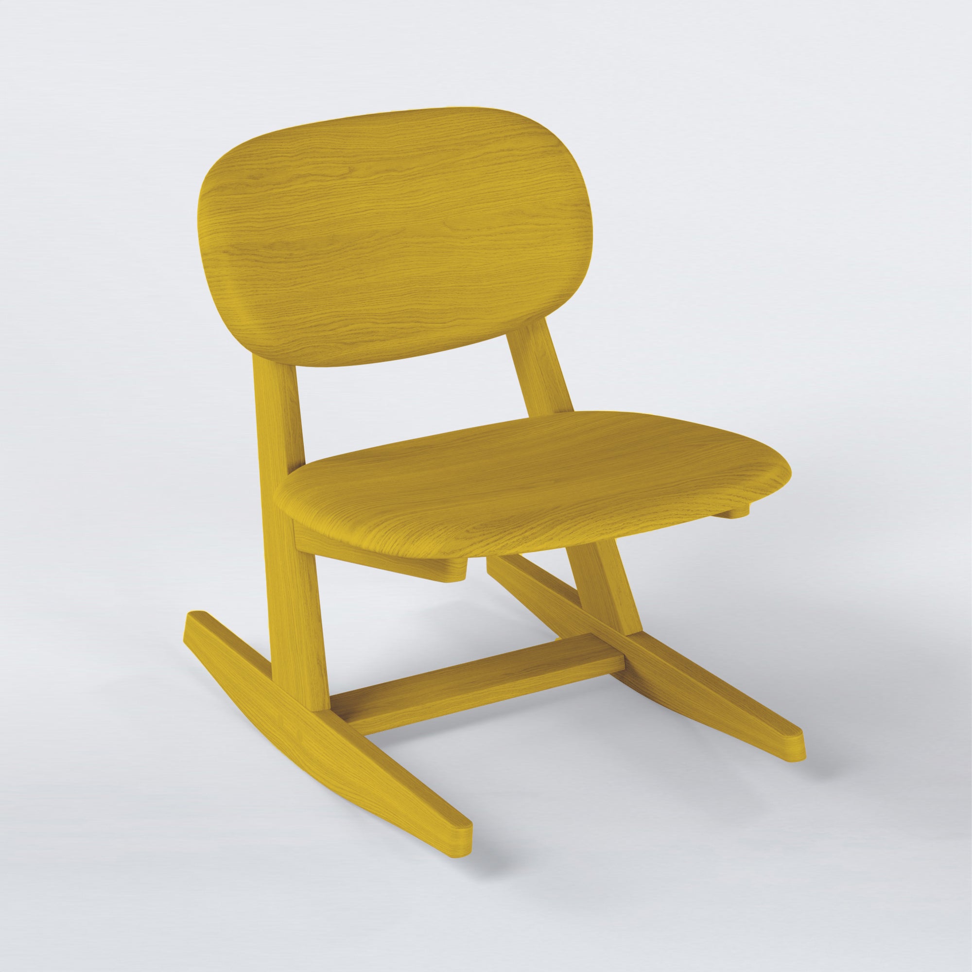 KufenKarl Rocking Chair in yellow – warm and inviting, blending effortlessly into vibrant home settings.
