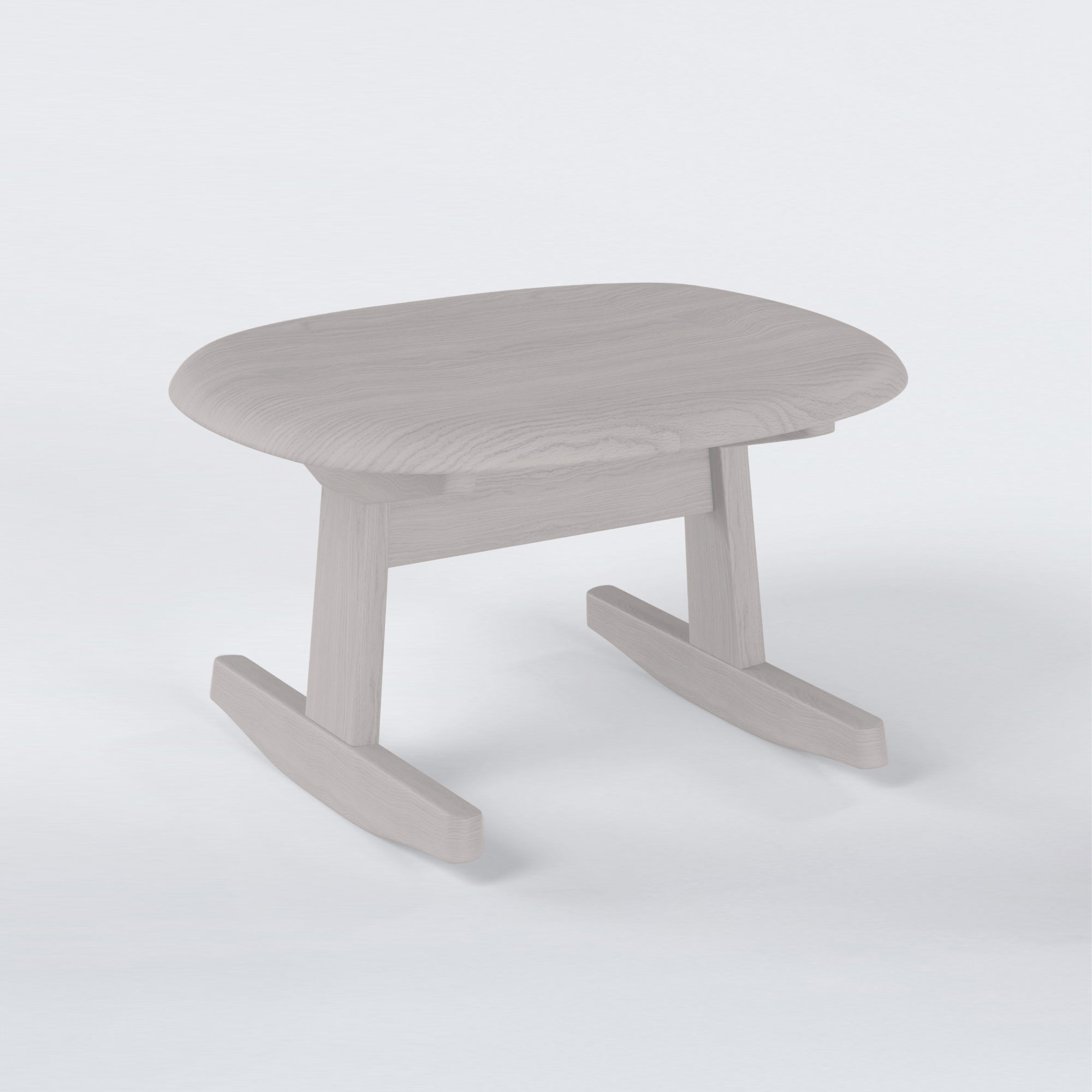 KufenKarl Rocking Ottoman in off-white grey stained oak – soft and neutral, ideal for minimalist interiors.
