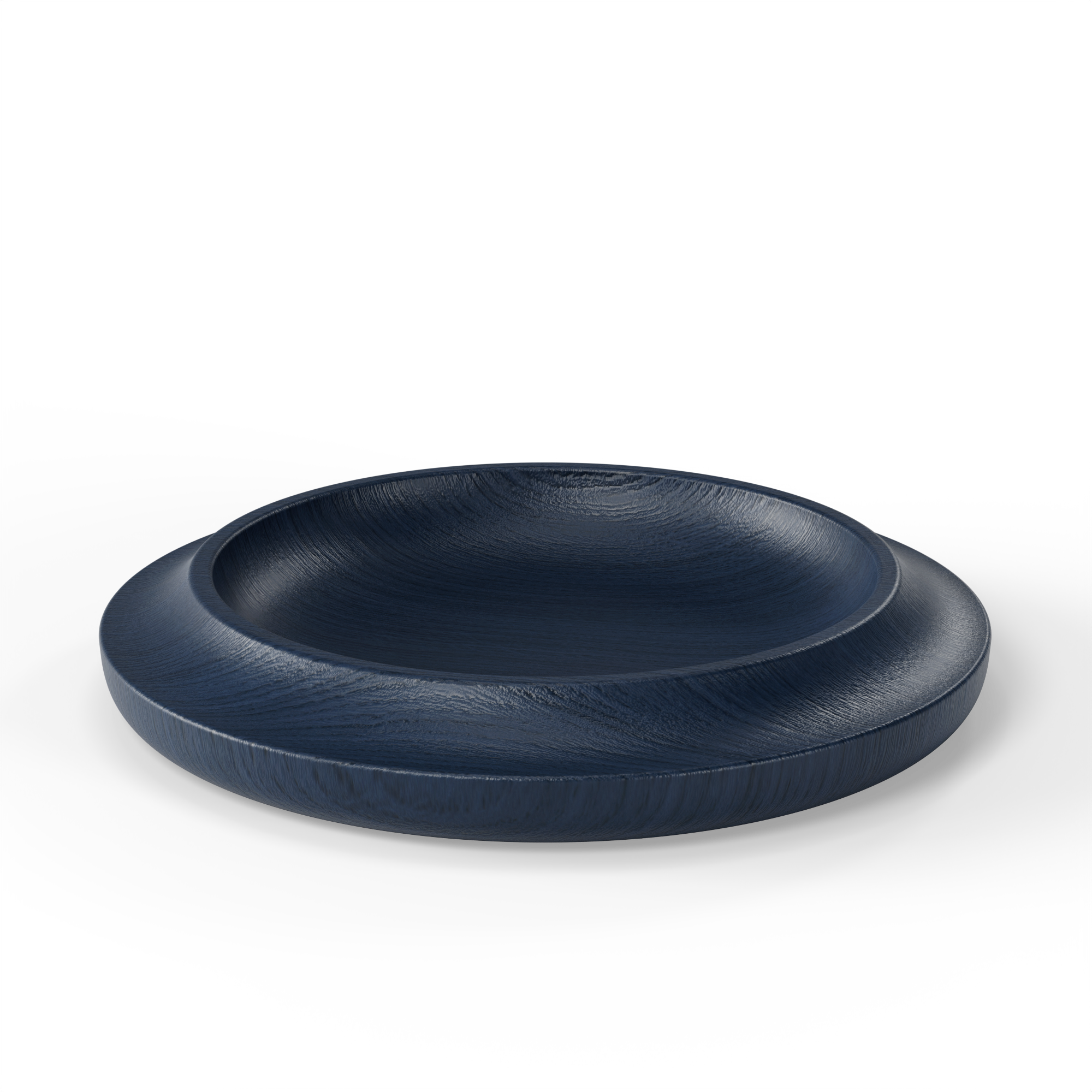 WAAN Floor Bowl in black-blue finish — a sculptural accent piece blending artistry with functionality.