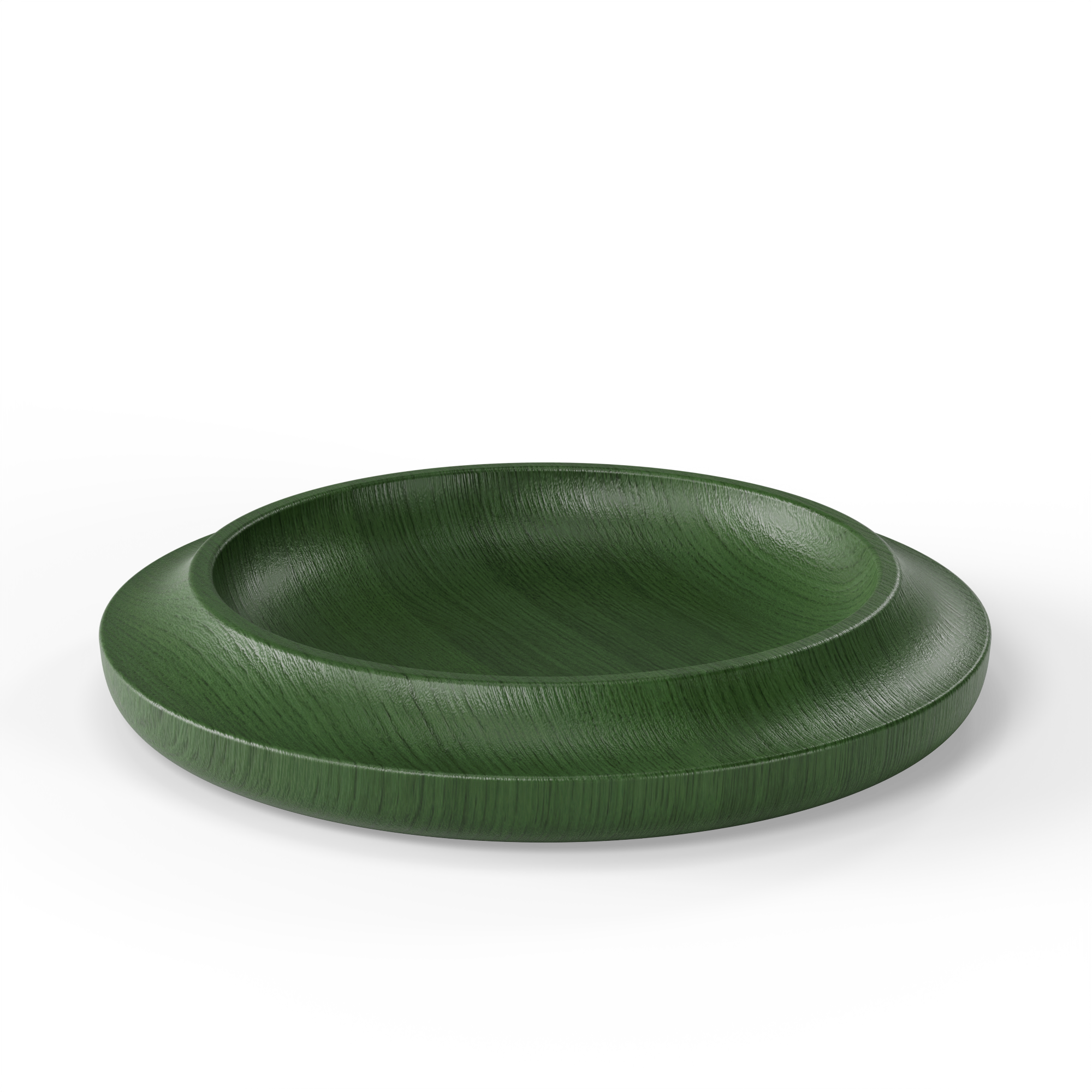 WAAN Floor Bowl in dark green — a deep, earthy tone for sophisticated and artistic table settings.