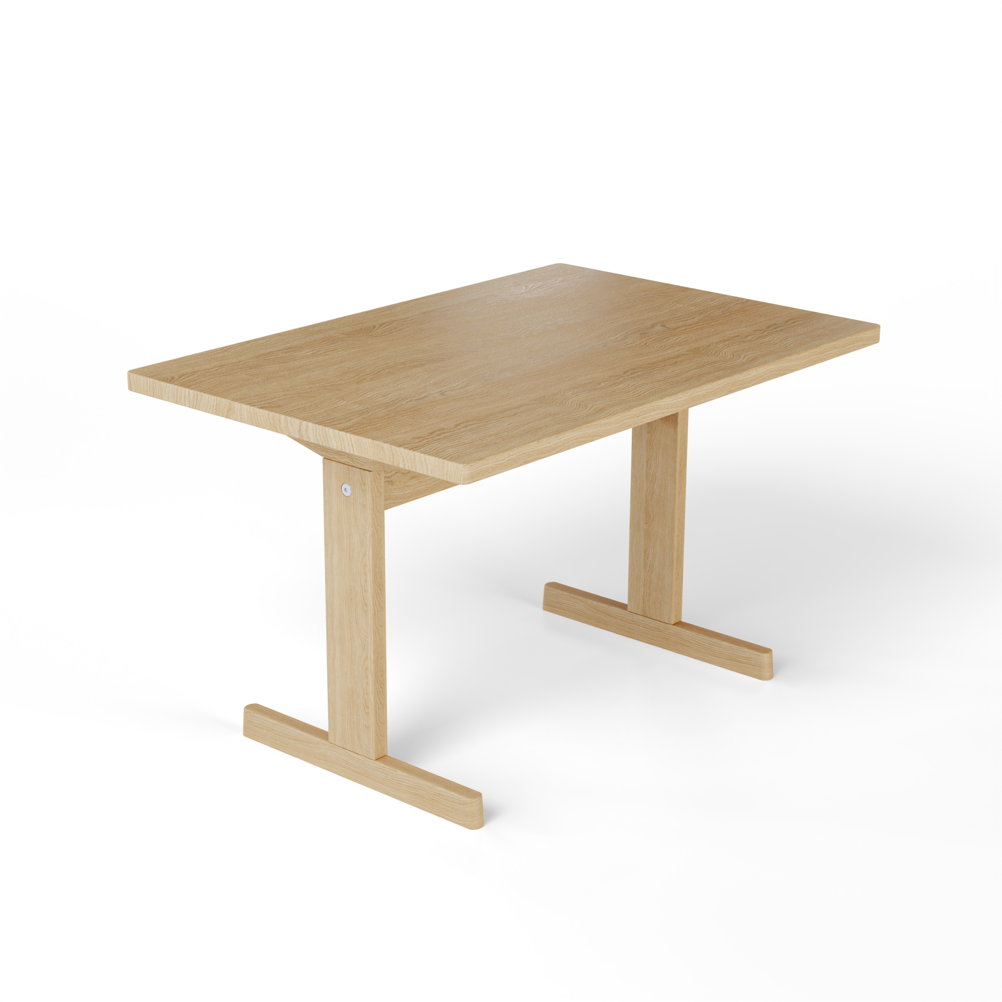 KufenKarl Table small – oak nature, displaying contrasting wood tones for a unique aesthetic.