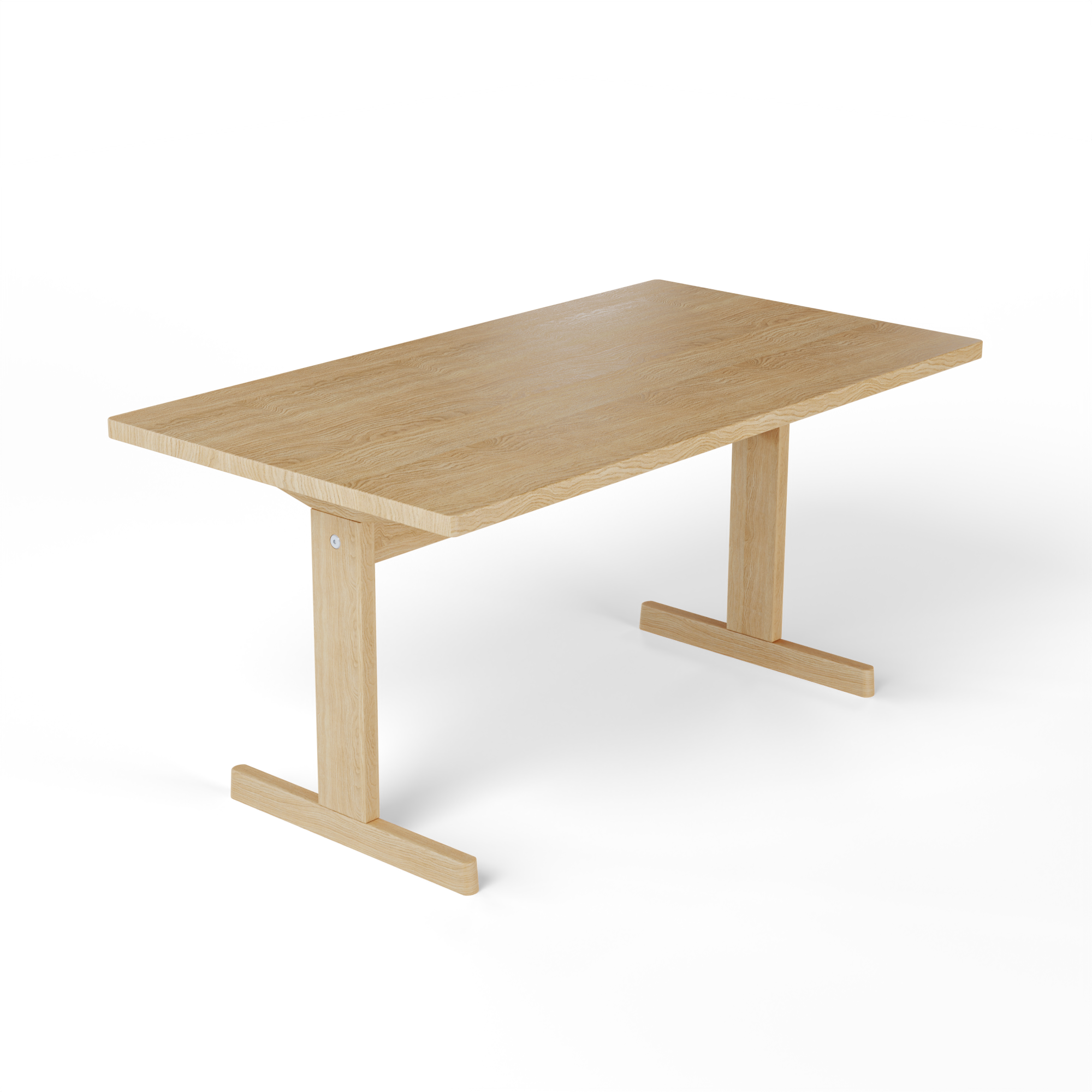 KufenKarl Table in natural oak – side perspective, emphasizing its light wood tone and refined craftsmanship.