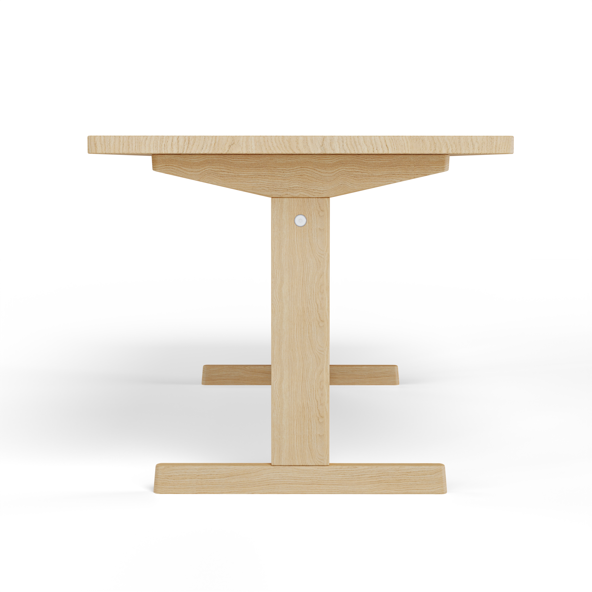 KufenKarl Table in natural oak – perspective view, illustrating its functionality for dining or workspace settings.