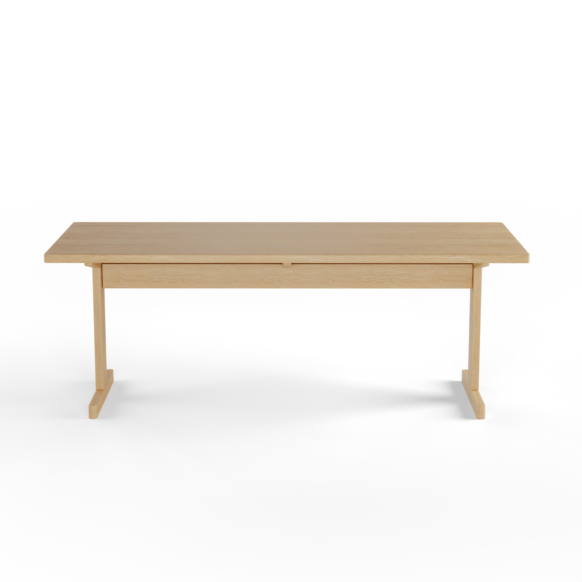 KufenKarl Table in natural oak – side view displaying its elegant proportions and solid wood structure.