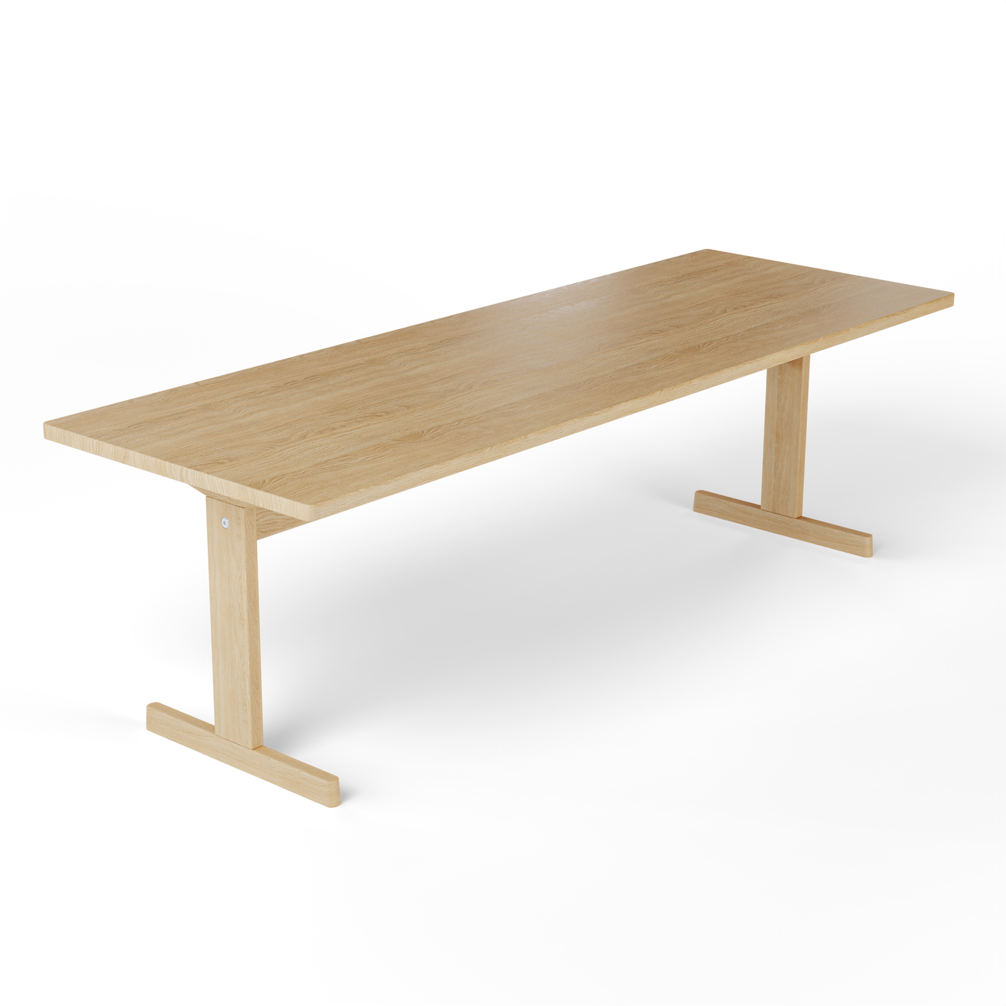 KufenKarl Table in natural oak – extended length, ideal for large gatherings or conference settings.