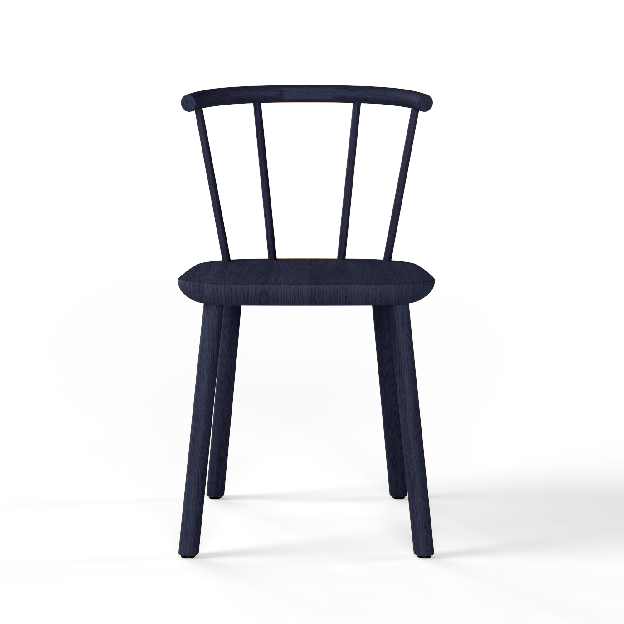 Studio Collection side chair blending British Windsor, Scandinavian pinnstol, and Japanese design influences. Sleek, sturdy, and suitable for contract or home use