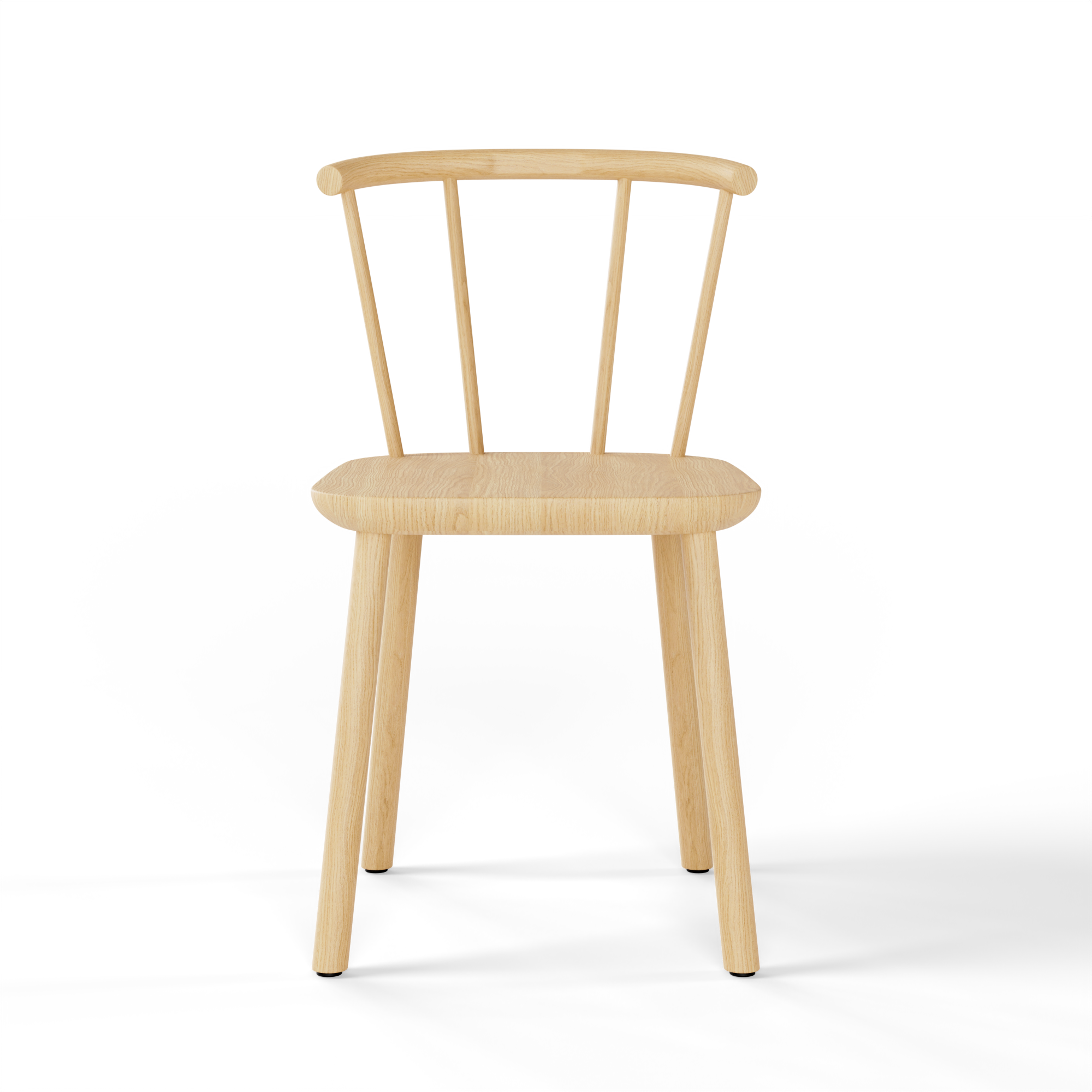 Studio Collection side chair blending British Windsor, Scandinavian pinnstol, and Japanese design influences. Sleek, sturdy, and suitable for contract or home use