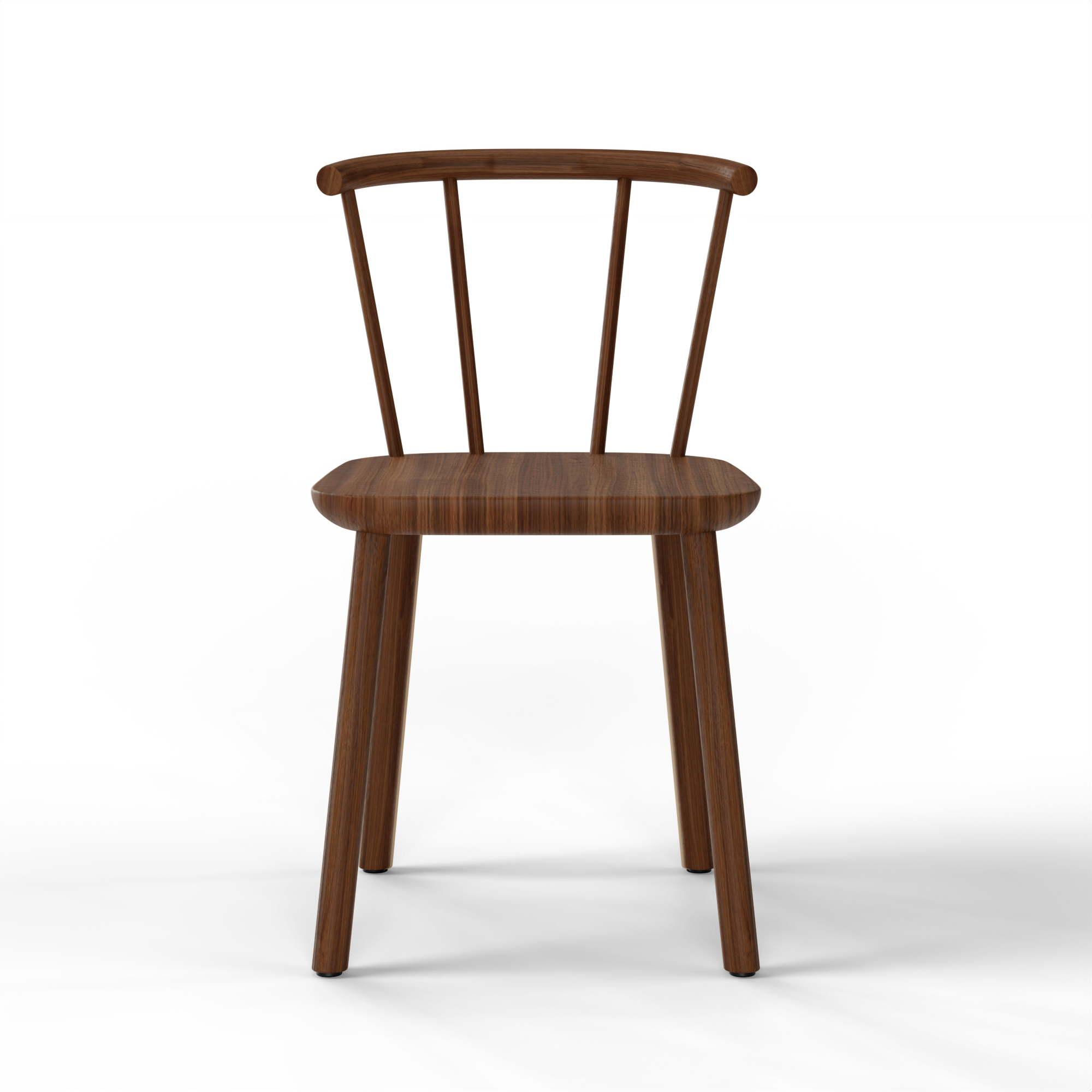 Studio Collection side chair blending British Windsor, Scandinavian pinnstol, and Japanese design influences. Sleek, sturdy, and suitable for contract or home use